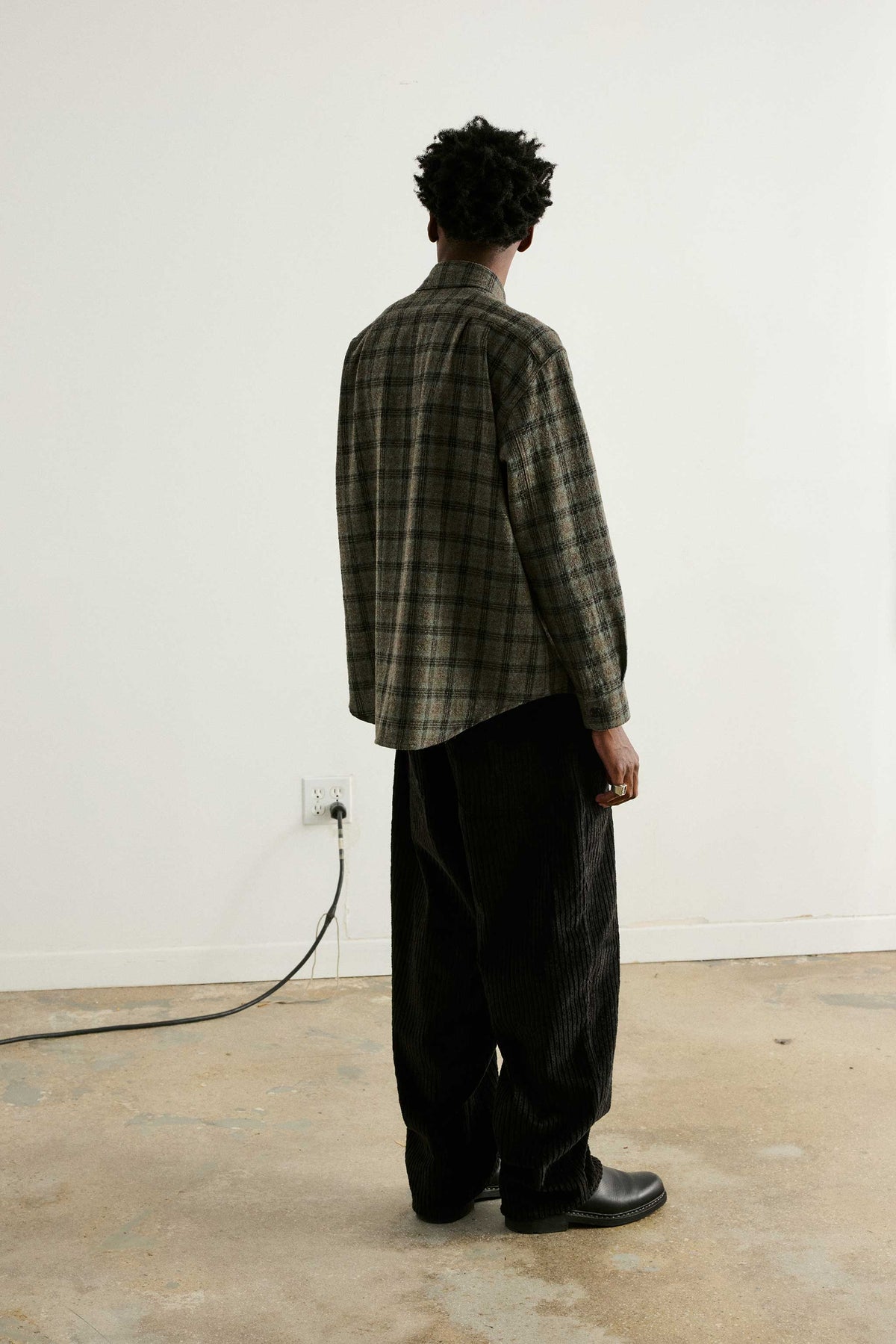 Goodfight City Shirt Knit Wool Charcoal Green