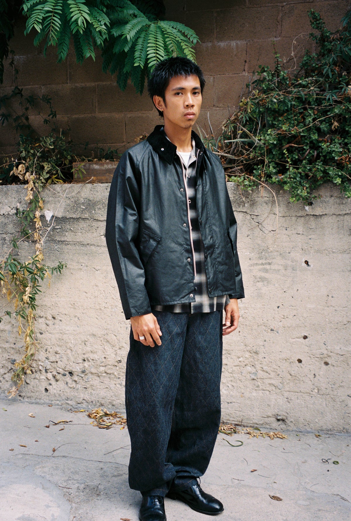 Goodfight for Barbour OS Transport Wax Jacket Black