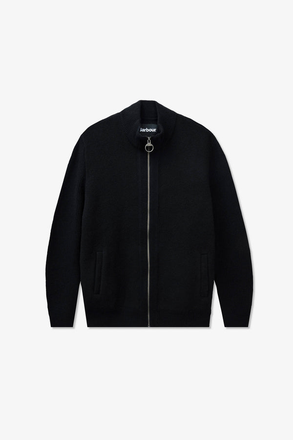 Barbour Milburn Zip-Up Jumper Black