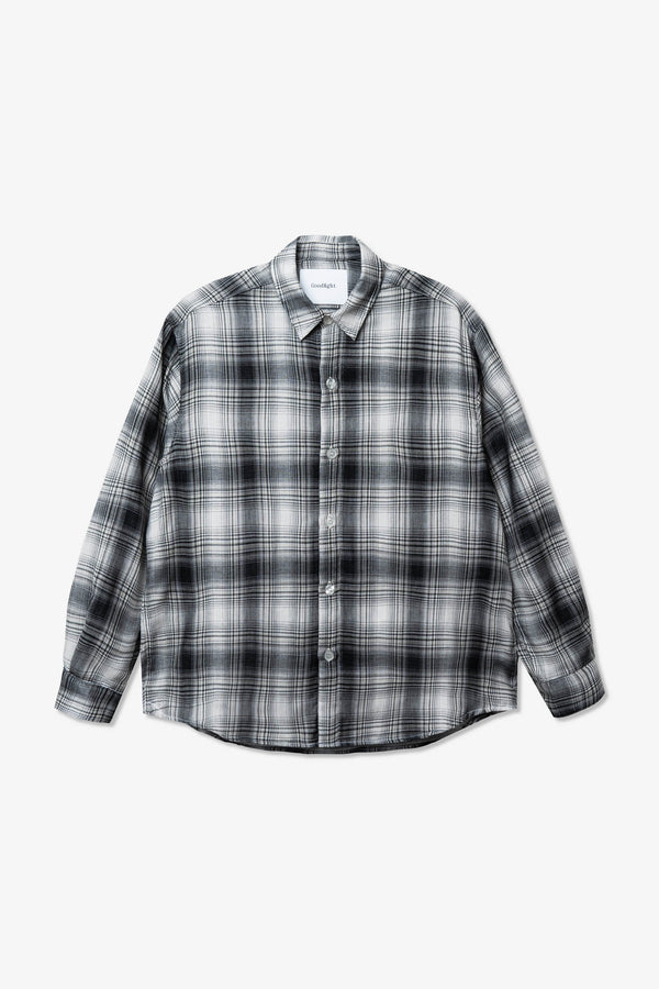 City Shirt Organic Double Gauze Black Plaid