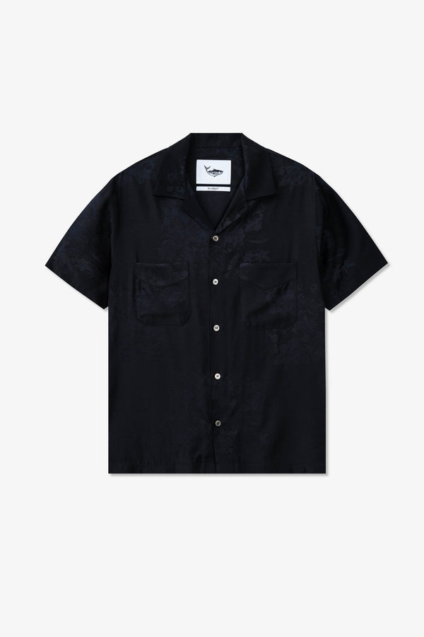 Goodfight x Kato Washer Shirt Satin Black Floral