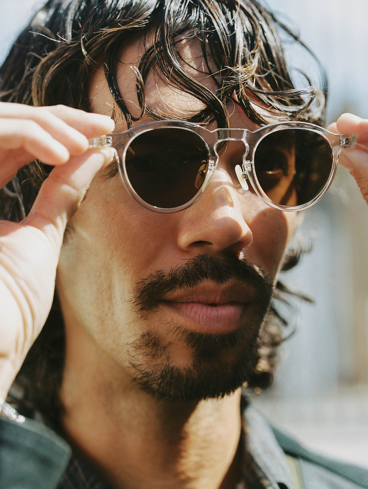 CLASSICO C50-1 Boston Round Frame Sunglasses Clear