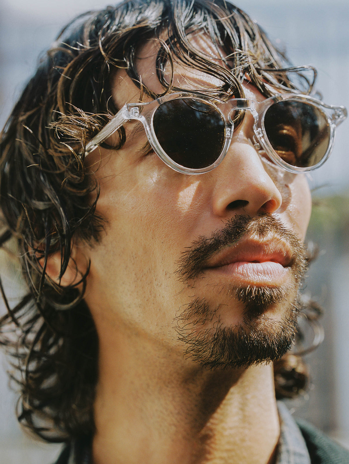 CLASSICO C50-1 Boston Round Frame Sunglasses Clear