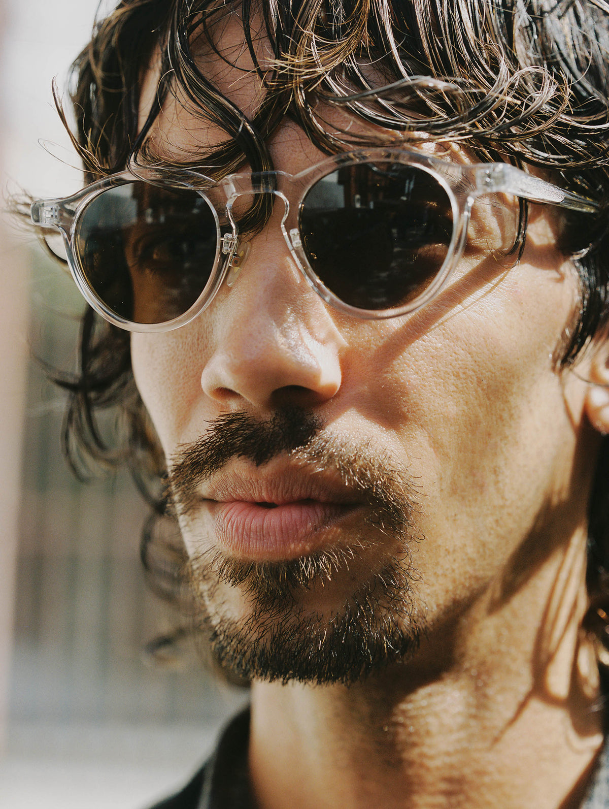 CLASSICO C50-1 Boston Round Frame Sunglasses Clear